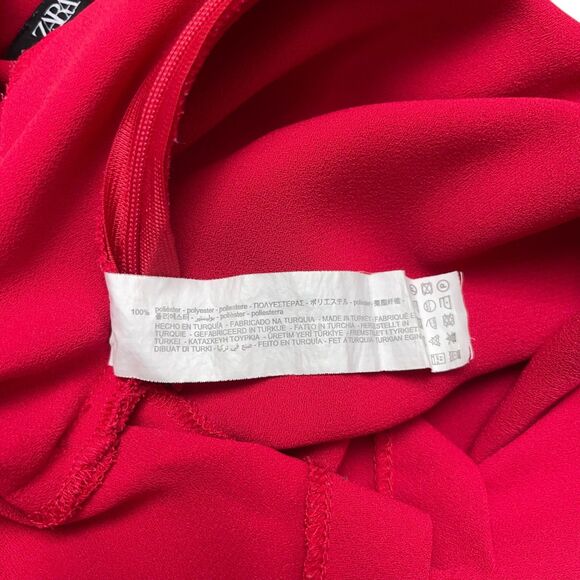 ZARA Red High-Waisted Tie-Front Skort - Picture 8 of 8